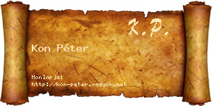 Kon Péter névjegykártya